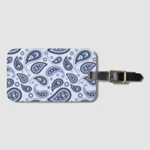 Étiquette À Bagage Motif Blue Paisley
