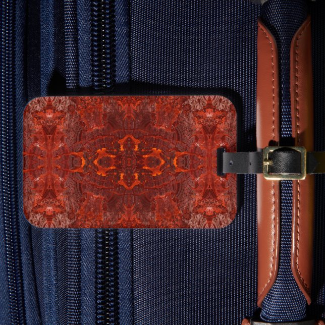 Étiquette À Bagage Motif Brown en cuir de luxe texturé (Insitu Rectoal 4)