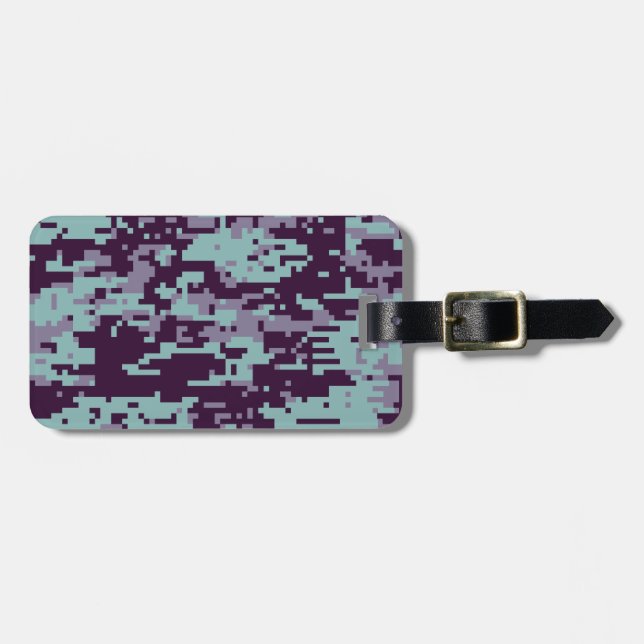 Étiquette À Bagage Motif camouflage numérique gelé (Devant horizontal)