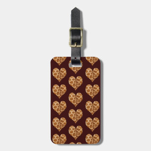Étiquette À Bagage Motif Carrelé Coeurs Giraffic