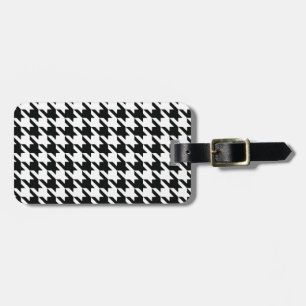 Étiquette À Bagage Motif classique en Houndstooth : Noir & Blanc Vint