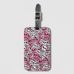 Étiquette À Bagage Motif crâne gothique rose Imprimer