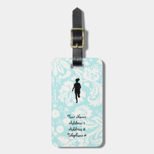 Étiquette À Bagage Motif Damas ; Fille en cours
