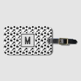 Étiquette À Bagage Motif de balle de football - ajouter monogramme