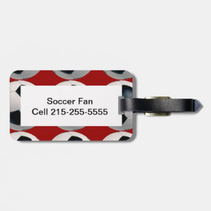 Étiquette À Bagage Motif de balle de football en rouge
