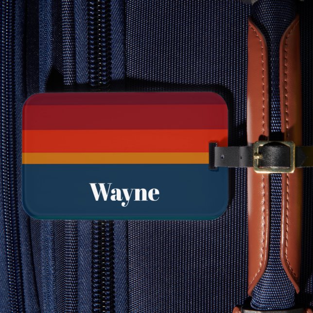 Étiquette À Bagage Motif de bandes de nom personnalisé (Insitu Rectoal 4)