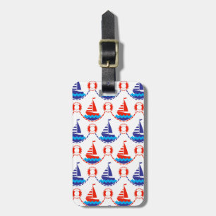 Étiquette À Bagage Motif de bateau à voile