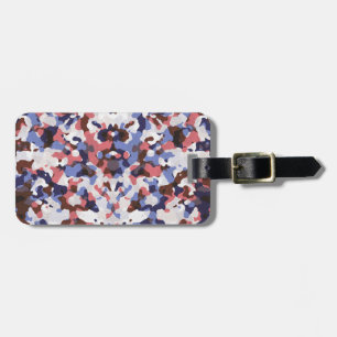 Étiquette À Bagage Motif de camouflage bleu et rouge
