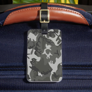 Étiquette À Bagage Motif de Camouflage gris, Motif militaire, Armée