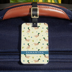 Étiquette À Bagage Motif de canard colvert minimaliste moderne