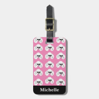 Motif de caniche personnalisé rose mignon