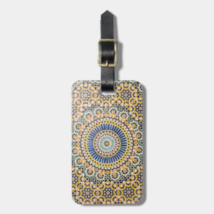 Étiquette À Bagage Motif de carreaux géométriques, Maroc