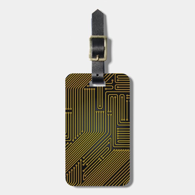 Étiquette À Bagage motif de carte de circuit informatique (Devant Vertical)