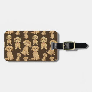 Étiquette À Bagage Motif de chien Brown labradoodle doré