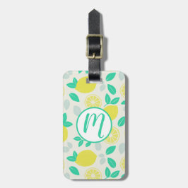 Étiquette À Bagage Motif de citron d'été en crème