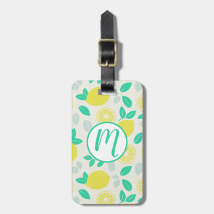 Étiquette À Bagage Motif de citron d'été en crème