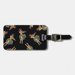 Étiquette À Bagage Motif de danse de la fille de Hula