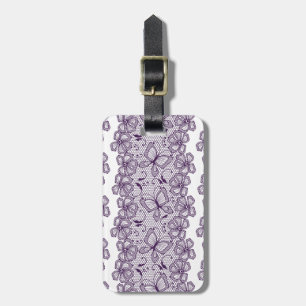 Étiquette À Bagage Motif de dentelle avec des papillons