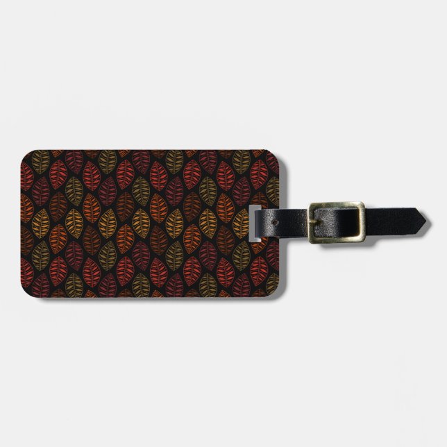 Étiquette À Bagage Motif de feuille d'automne (Devant horizontal)