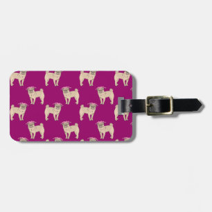Étiquette À Bagage Motif de fille de chien de carlin