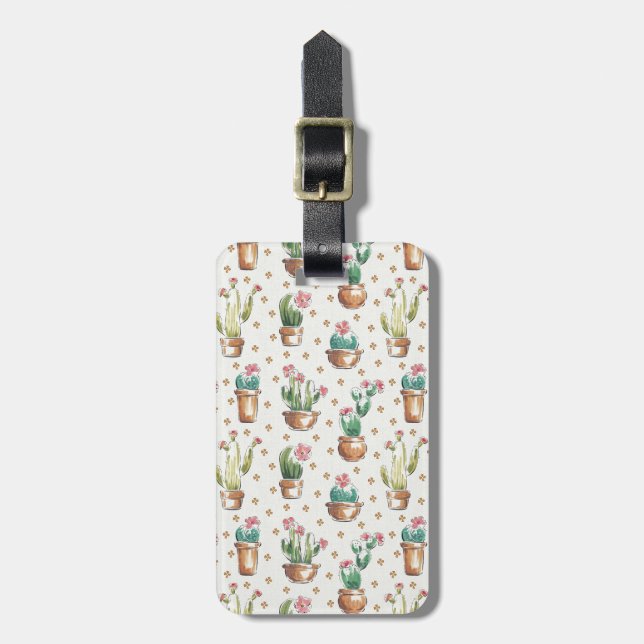Étiquette À Bagage Motif de fleur d'étape | de fleur de désert (Devant Vertical)