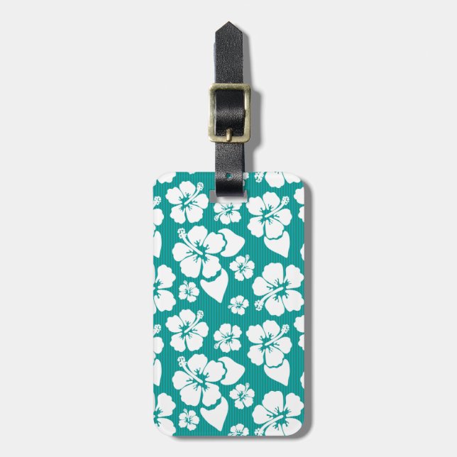 Étiquette À Bagage Motif de fleur hawaïen de ketmie (Devant Vertical)