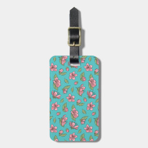 Étiquette À Bagage Motif de fleurs