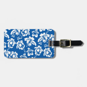 Étiquette À Bagage Motif de fleurs bleues Hawiian