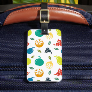 Étiquette À Bagage Motif de fruits, Plum, Orange, Citron, Poire, Pomm