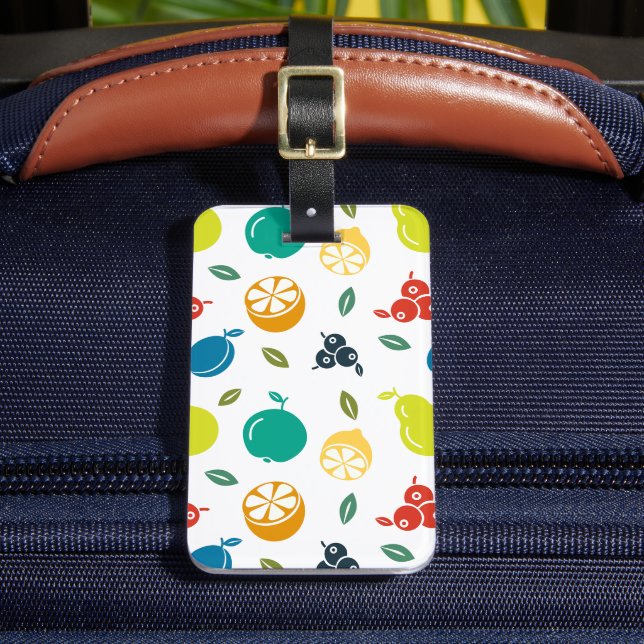 Étiquette À Bagage Motif de fruits, Plum, Orange, Citron, Poire, Pomm (Insitu Rectoal 2)