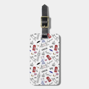 Étiquette À Bagage Motif de griffonnages de ville de Londres