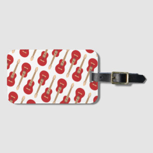 Étiquette À Bagage Motif de guitare rouge