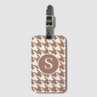 Motif de Houndstooth Mocha Mousse et blanc