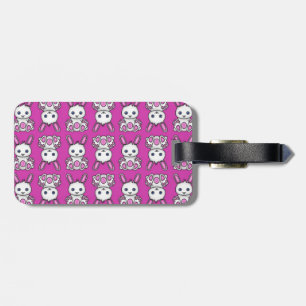 Étiquette À Bagage Motif de Kawaii Bunny rose