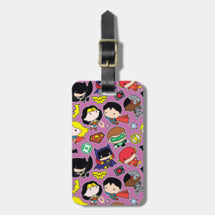 Étiquette À Bagage Motif de la Ligue de Justice de Chibi sur le viole