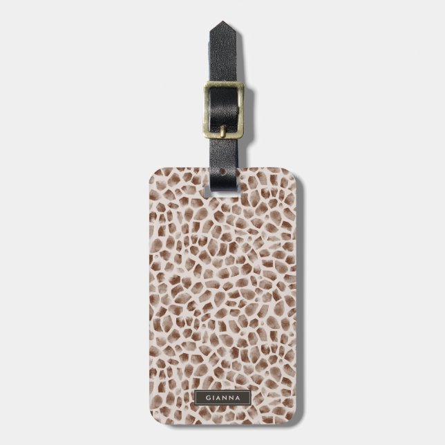 Étiquette À Bagage Motif de la peau animale sauvage de Giraffe (Devant Vertical)