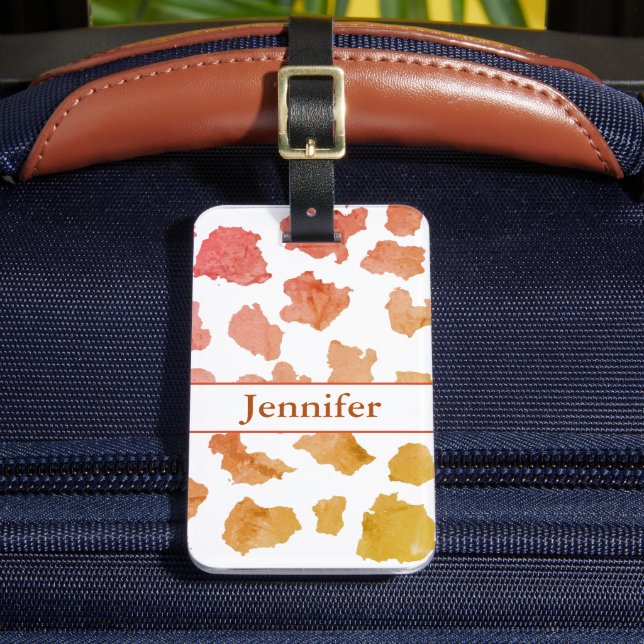 Étiquette À Bagage Motif de la peau de vache aquarelle (Insitu Rectoal 2)