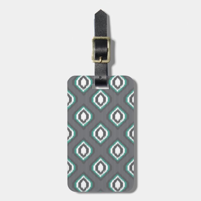 Étiquette À Bagage motif de la tribu rétro-ikat (Devant Vertical)