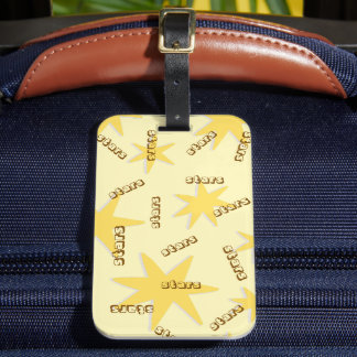 Étiquette À Bagage Motif de moutarde classique tendance avec des étoi