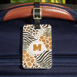 Étiquette À Bagage Motif de peau d'animal africain zèbre léopard pers