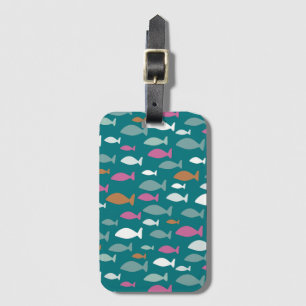 Étiquette À Bagage Motif de poisson vert mignon