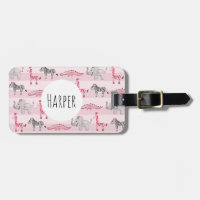 Motif  de Safari couleur d'eau rose pour filles