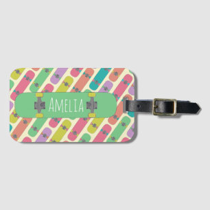 Étiquette À Bagage Motif de skateboard coloré personnalisé