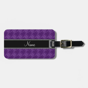 Étiquette À Bagage motif de socle pourpre de nom personnalisé