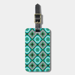 Étiquette À Bagage Motif de Suzani avec des motifs d'Ouzbékistan et