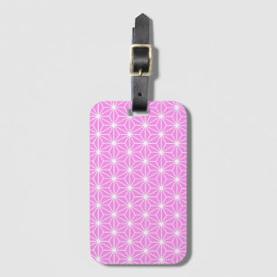 Étiquette À Bagage Motif de triangles de style Art déco rose féminin