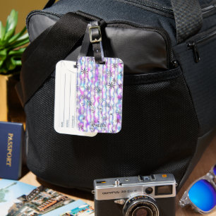 Étiquette À Bagage Motif de vagues en étoile éclatée personnalisé