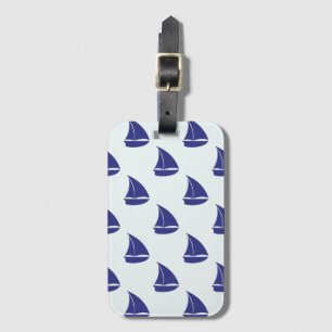 Étiquette À Bagage Motif de voilier de bleu royal
