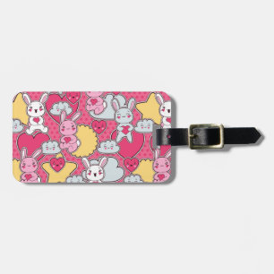 Étiquette À Bagage Motif d'enfant de Kawaii avec des griffonnages