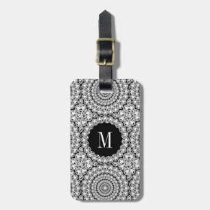 Étiquette À Bagage Motif des cercles de diamants blancs éclatants